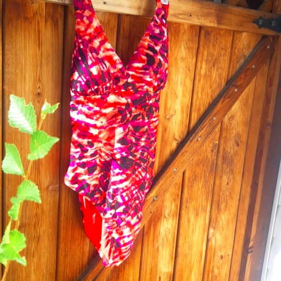 George Red and purple 1pc swimsuit - Picture 3 of 8